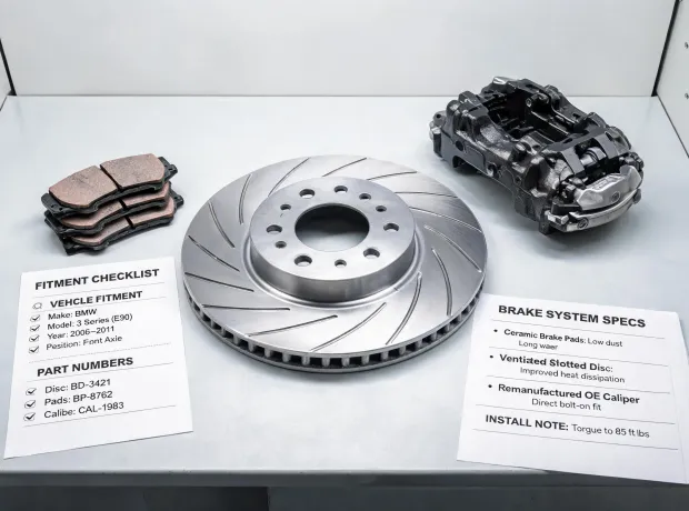 Wagner brake components and support notes arranged for catalog review